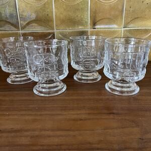 Vintage Nanny Still for Riihimäen Lasi Finland Brutalist Punch Cups Glasses x4